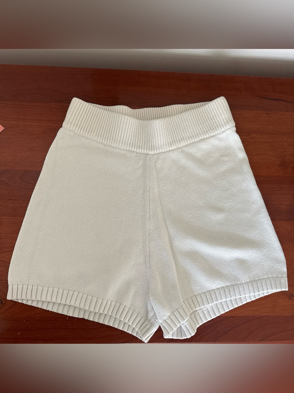 Juicy Couture Cream High-Waist Knit Shorts
